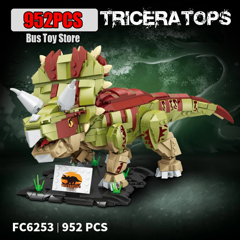 939pcs T-Rex Dinosaur Building Blocks Sets Craft Toys Triceratops Tyrannosaurus Rex Dinosaur Toys for Kids Boys Christmas Gifts