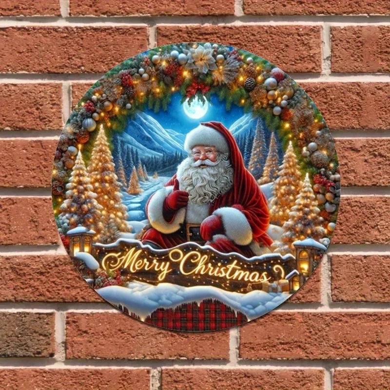 Santa Claus Wooden Sign - Charming Wall Hanging Decor for Home, Kitchen & Dining Room | Perfect Farmhouse Gift