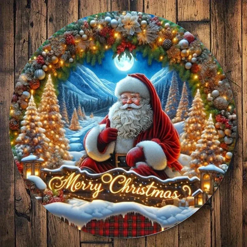Santa Claus Wooden Sign - Charming Wall Hanging Decor for Home, Kitchen & Dining Room | Perfect Farmhouse Gift