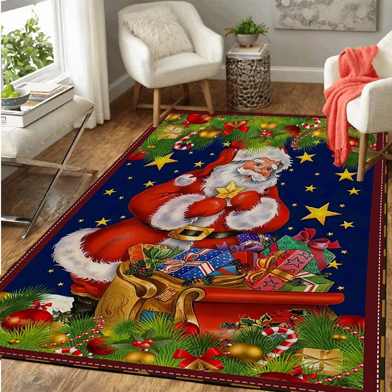 Christmas Tree Santa Claus Series Carpet Home, Living Room, Bedroom Decoration  Soft and Non slip