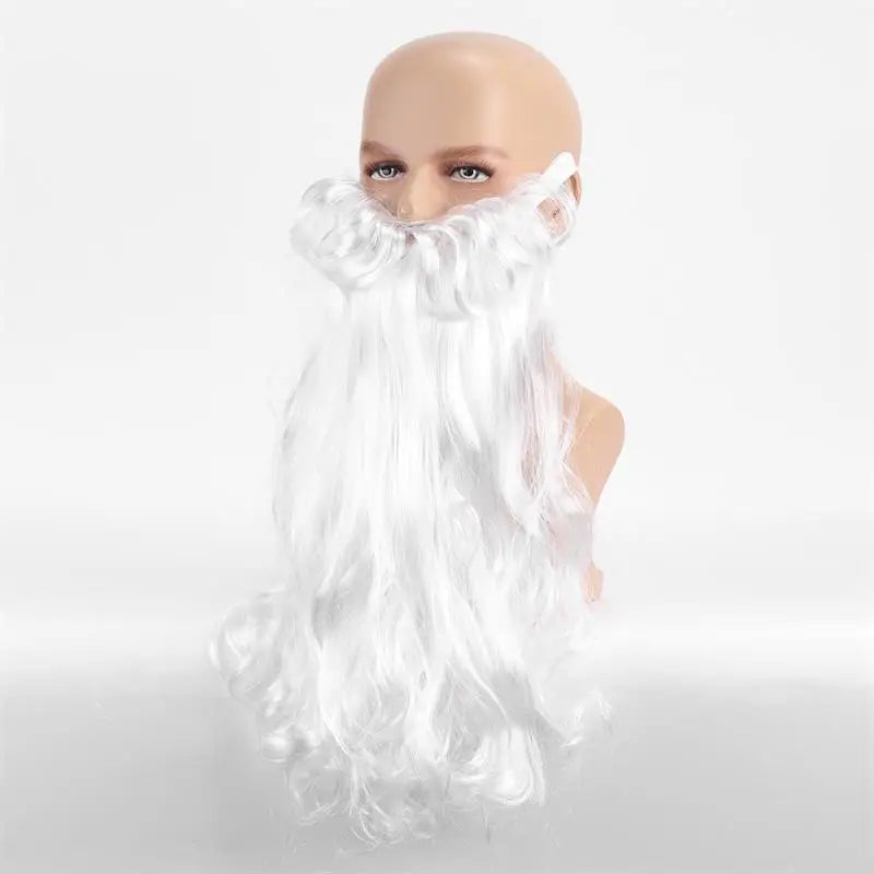 European and American cross-border white long curly hair Santa Claus synthetic wig European and American Santa Claus big