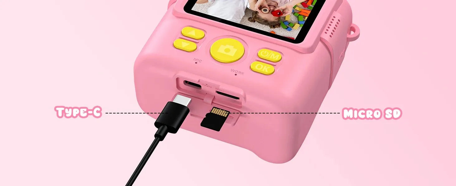 Instant Camera for Kids 2.4" 1080P Video Camera Instant Print Digital Camera with 32GB Card Gift for 3-12 Children's Camera