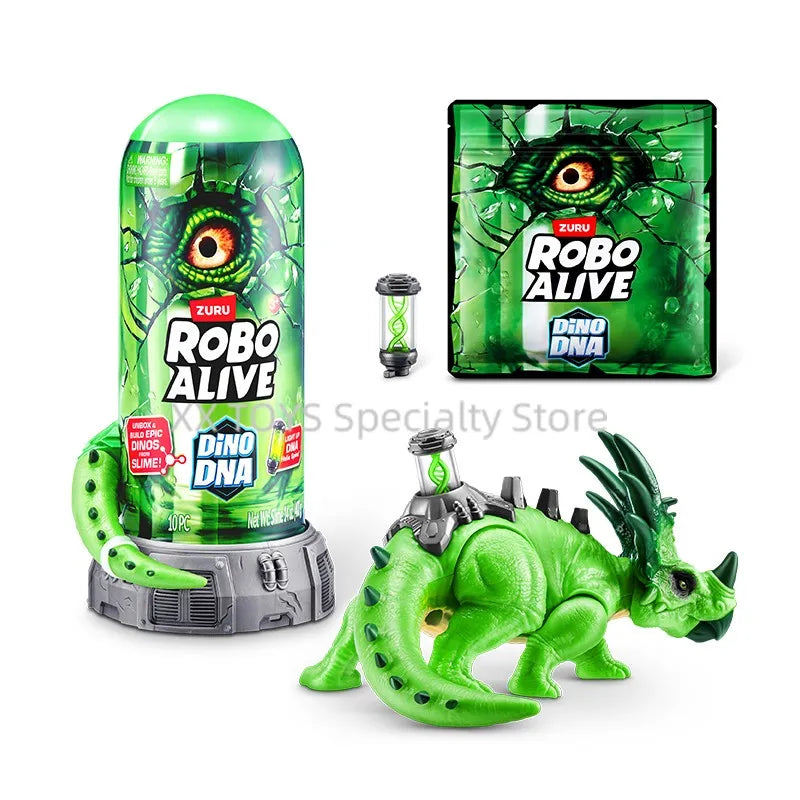 ZURU Robo Alive Dino DNA Series Dinosaur Playset Tyrannosaurus Rex Ceratopsian Velociraptor Boys Treasure Hunt Surprise Toys