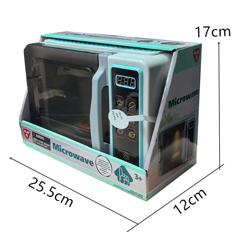 Play Go Simulation Microwave Oven Kitchen Series Sound and Light Mini Home Appliances Children's Play Toys