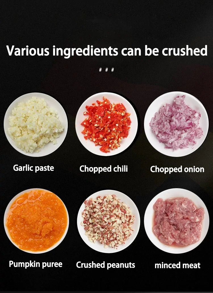 Baby food processor, garlic puree machine, USB charging electric garlic grinder, mini garlic puree machine, household use