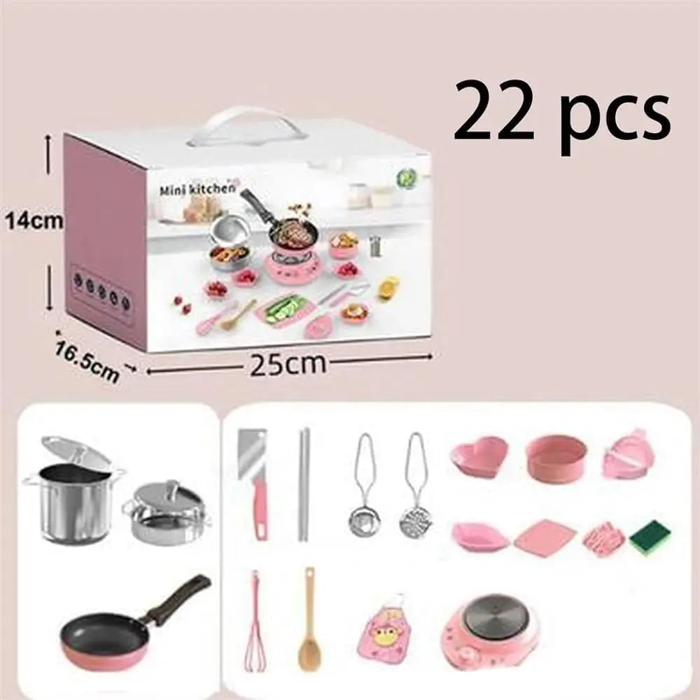 Funny Kitchen Toys Girl Can Cook Mini Kitchen Items Real Cooked Family Toy Set Birthday Gift Girl Toys Kitchen Accessories