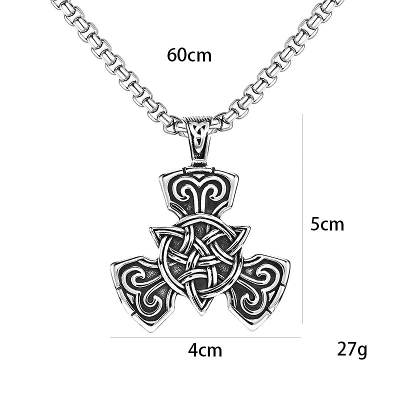 Retro Celtic Knot Cross Pendant Necklace For Women Men Vintage Silver Color Stainless Steel Neck Chain Punk Hip Hop Jewelry Gift