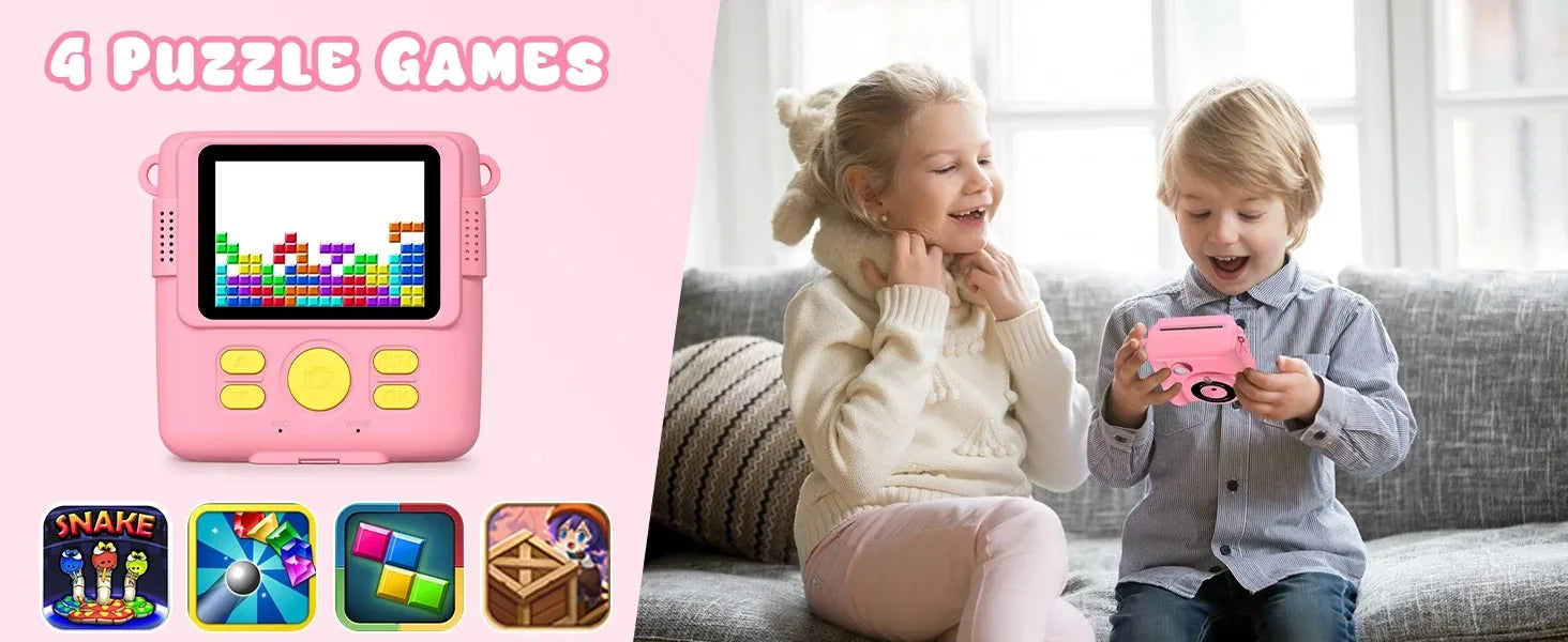 Instant Camera for Kids 2.4" 1080P Video Camera Instant Print Digital Camera with 32GB Card Gift for 3-12 Children's Camera