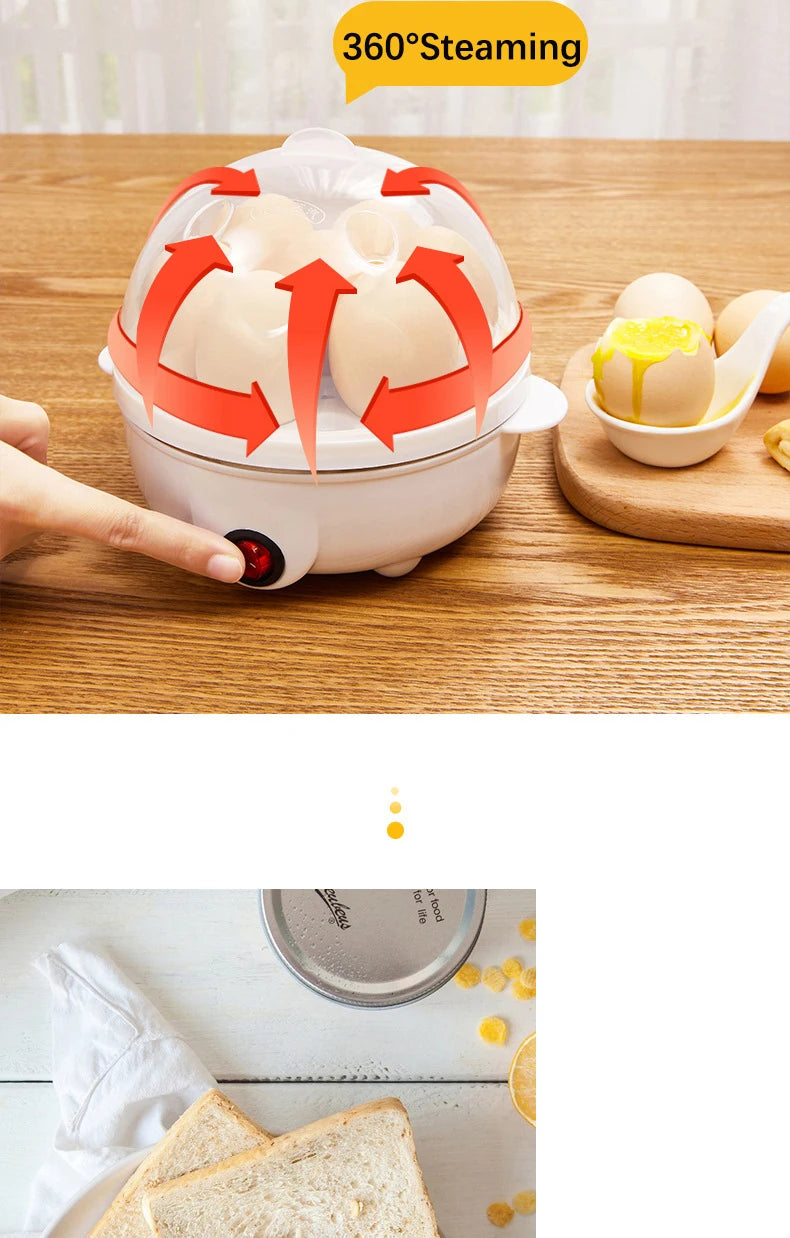 Electric Egg Cooker Steamer Boiler for 14 Eggs Two Layer Soft Medium Hard Boiled Egg Maker with Auto Shut Off Kitchen Appliance