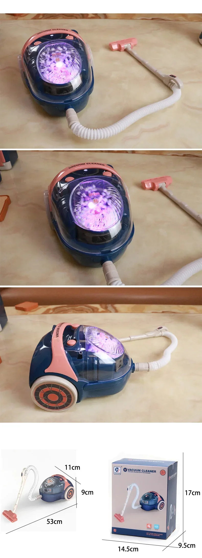 2025 Kids' Pretend Play Mini Simulation Kitchen Toys BLUE Household Appliances Toy with Light up & Sound for both Boys and Girls