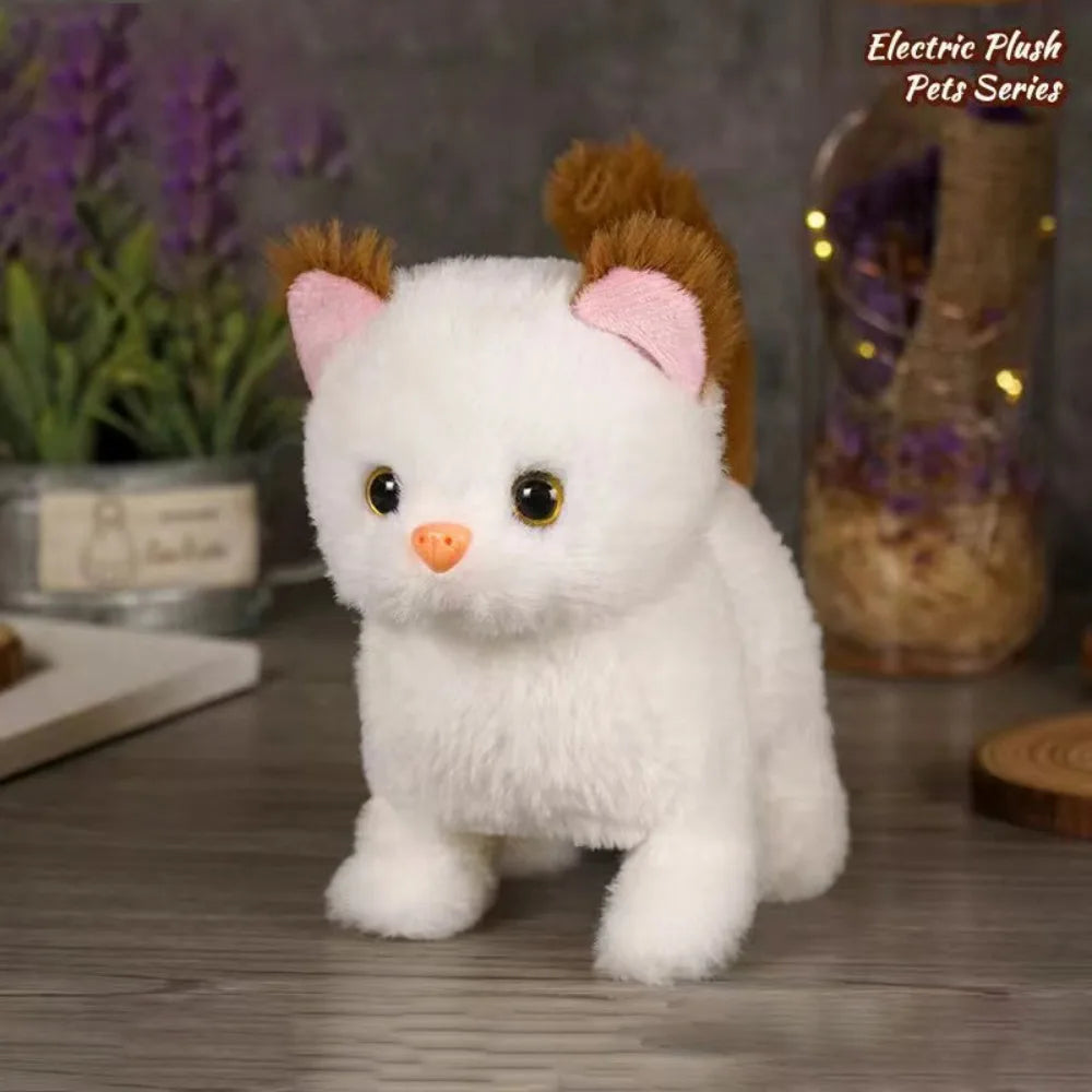 Simulated Robot Kitten Wagging Interactive Kitten Plush Toy Walking Makes You Happy Kitten Robot Electric Pet