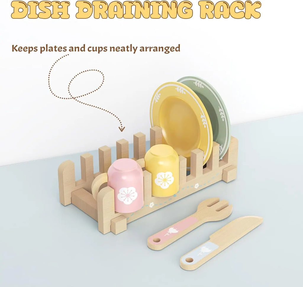 Simulation Wooden Kitchen Toys Mini Chef Kitchenette Play Role Game Early Educational Toys for Pretend Cooking For Kids Age 3+