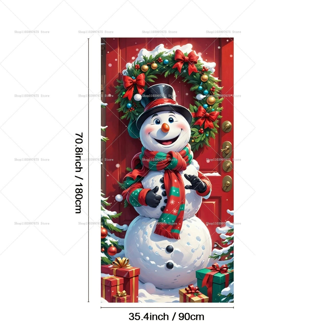 Christmas Santa Claus Colorful Light Decor Door Banners Photography Backdrop Indoor Outdoor Wall Porch Background Party Supplies