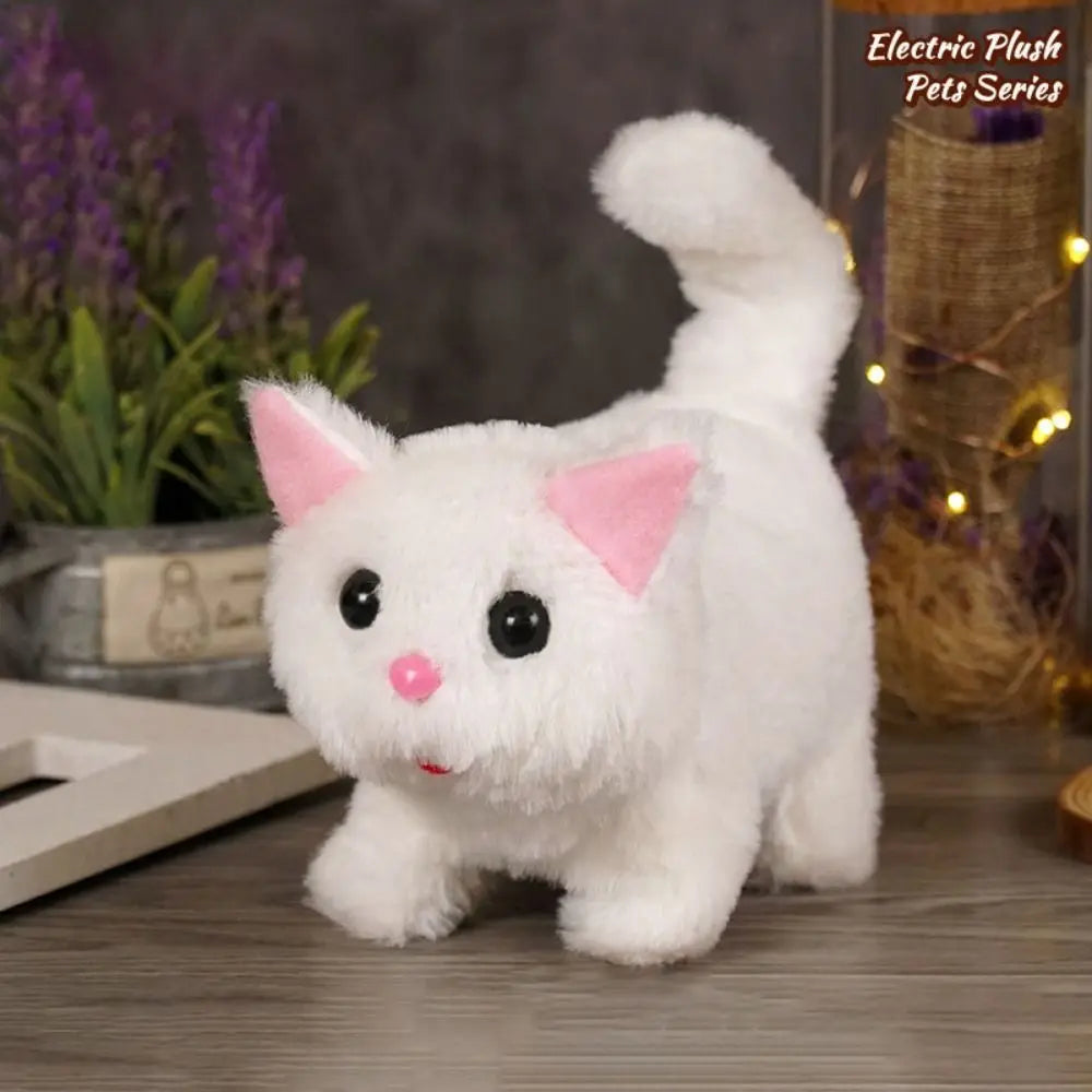 Simulated Robot Kitten Wagging Interactive Kitten Plush Toy Walking Makes You Happy Kitten Robot Electric Pet