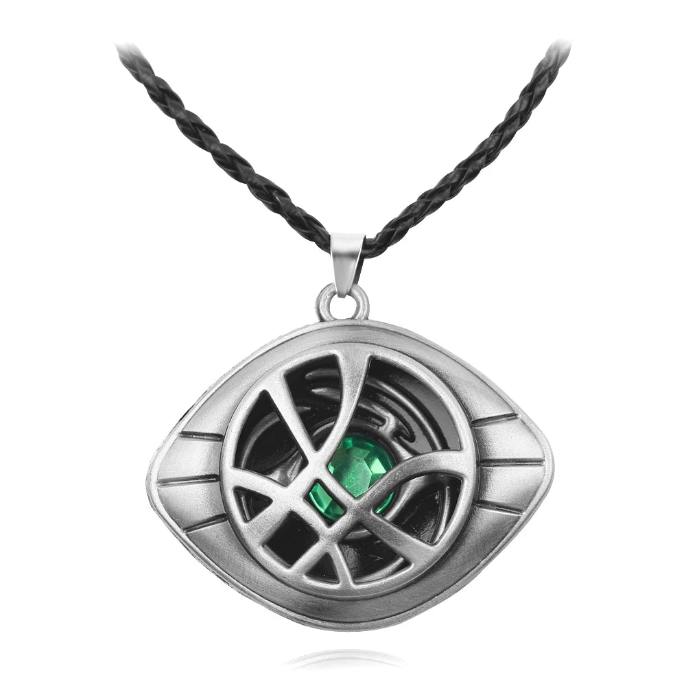 Marvel Avengers Necklace Superhero Doctor Strange Eye Of Agamotto Rope Chain Neck Chain Collar Vintage Jewelry Accessories Gift