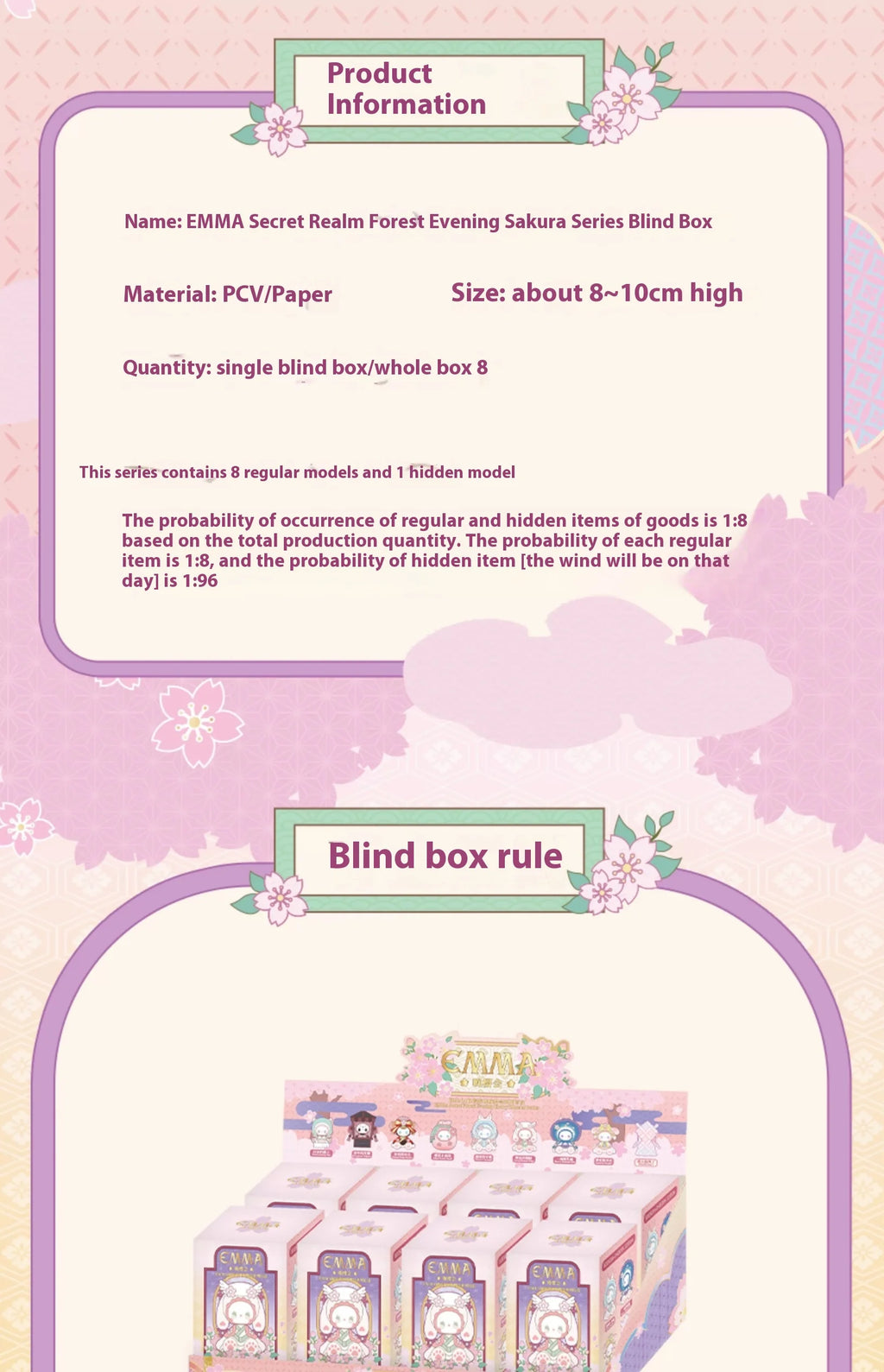 Emma Secret Forest Evening Cherry Blossoms Blind Box Girl Birthday Gift Creative Desktop Ornament Doll Collection Mysterious Box