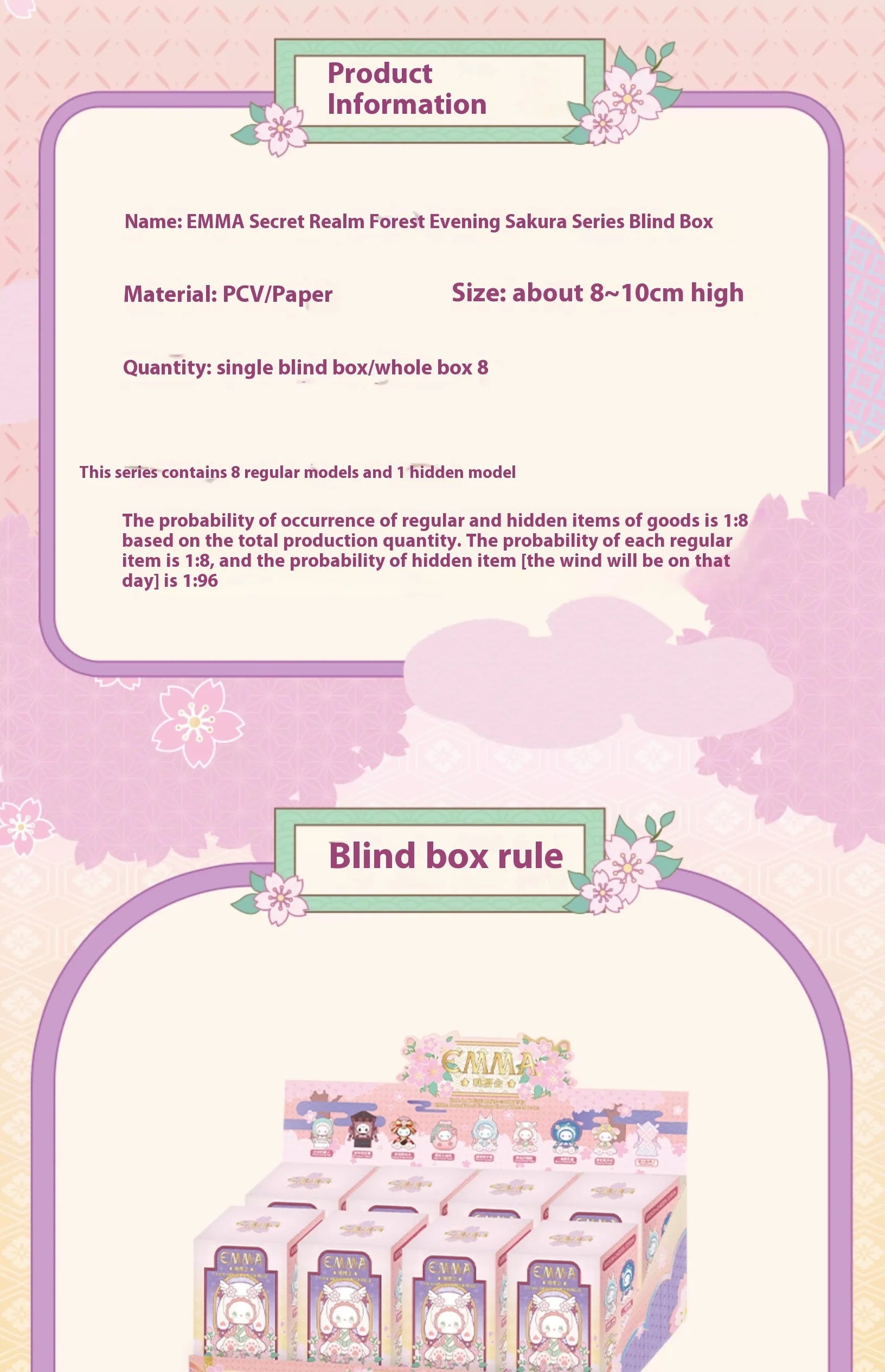 Emma Secret Forest Evening Cherry Blossoms Blind Box Girl Birthday Gift Creative Desktop Ornament Doll Collection Mysterious Box