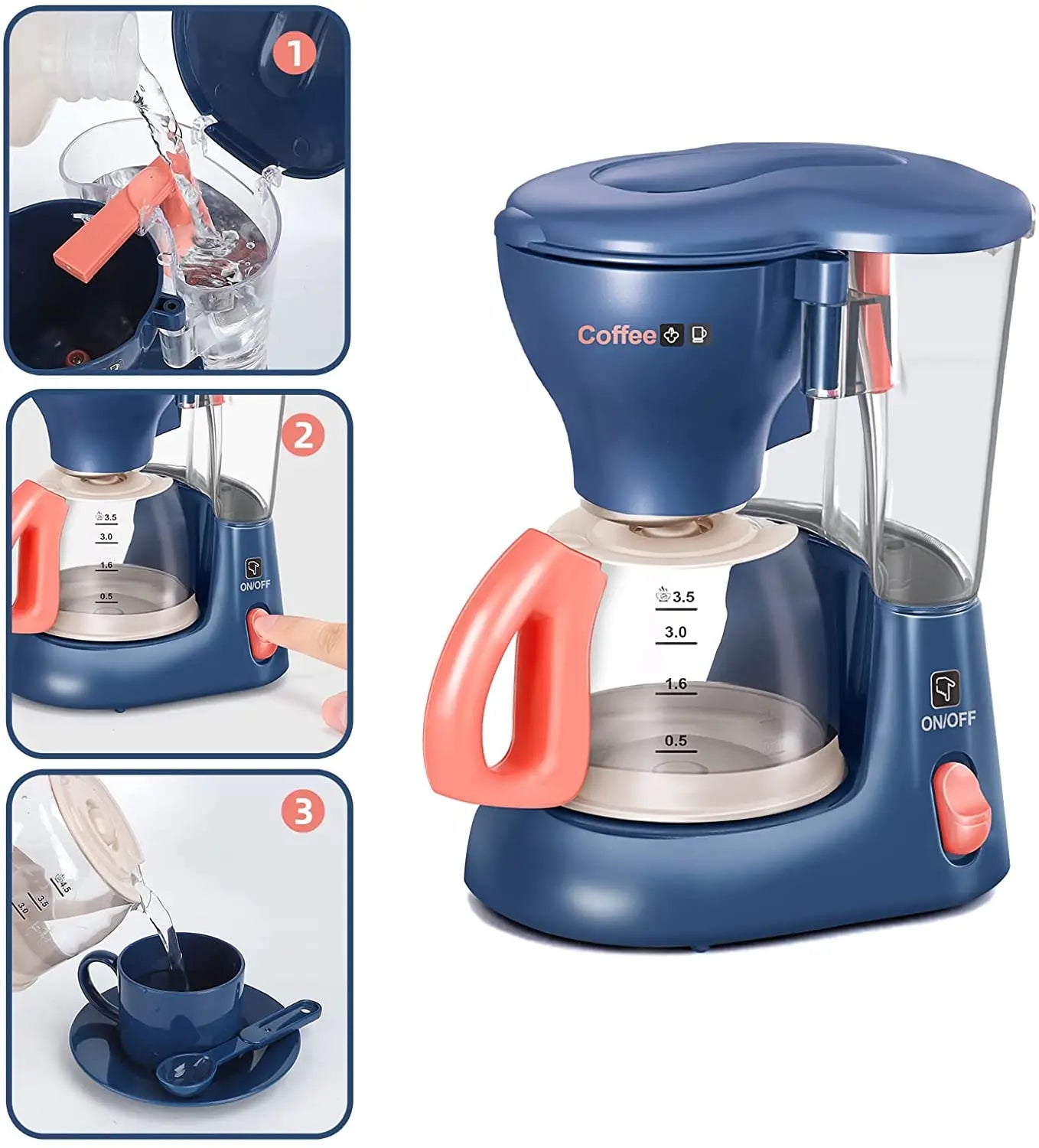 Interactive Electric Kitchen Playset for Kids Mini Simulation Household Appliances Light Toy Gift for Boy Girls Home Kitchen Fun