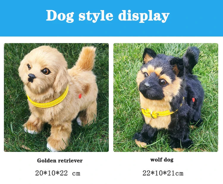 New Simulation Robot Dog Electronic Pet Sound Control Walking Nodding Music Touch Control Robot Animal Pet Children Toy Gifts