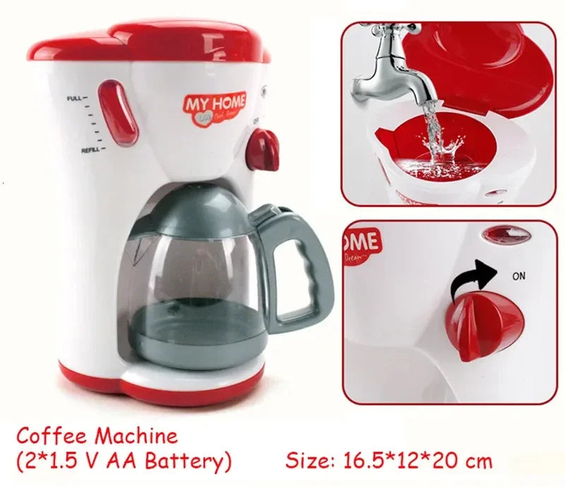 Kitchen Appliances Toys Toy Kitchen Set for Kids Play Kitchen Doll House Accessories Blender Coffee Maker Machine Mixer Toaster