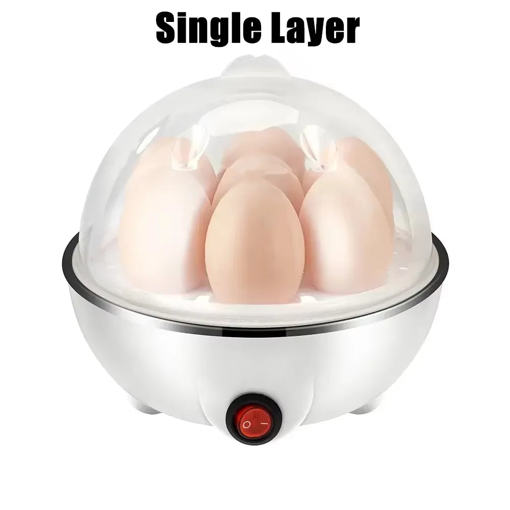 Electric Egg Cooker Steamer Boiler for 14 Eggs Two Layer Soft Medium Hard Boiled Egg Maker with Auto Shut Off Kitchen Appliance