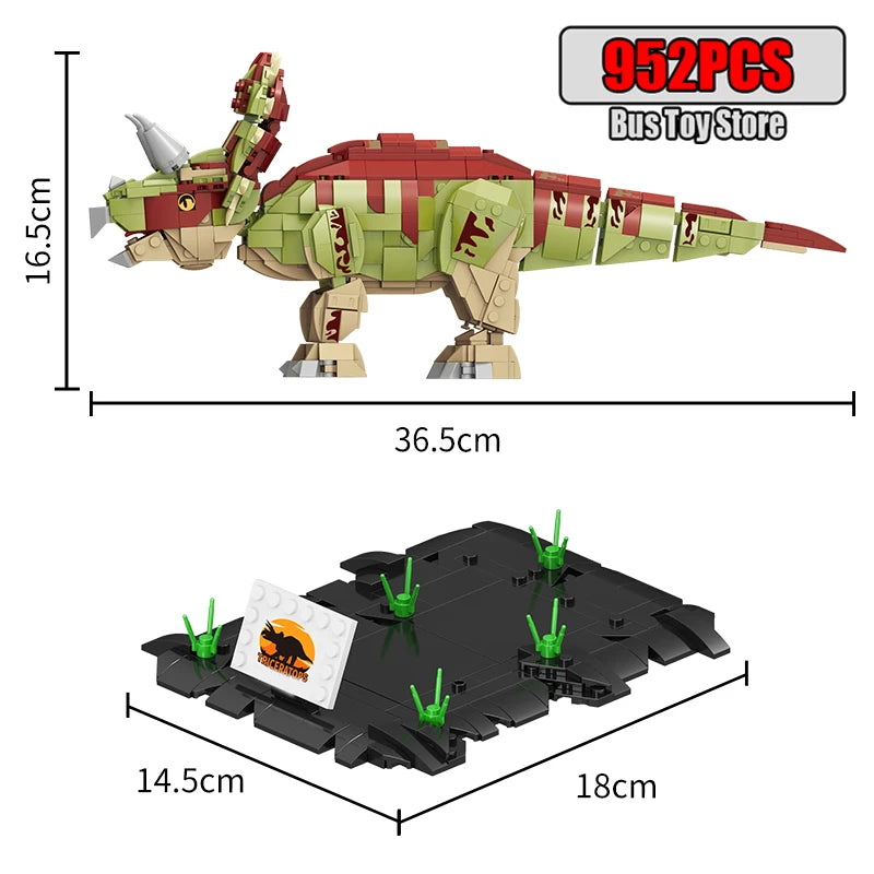 939pcs T-Rex Dinosaur Building Blocks Sets Craft Toys Triceratops Tyrannosaurus Rex Dinosaur Toys for Kids Boys Christmas Gifts