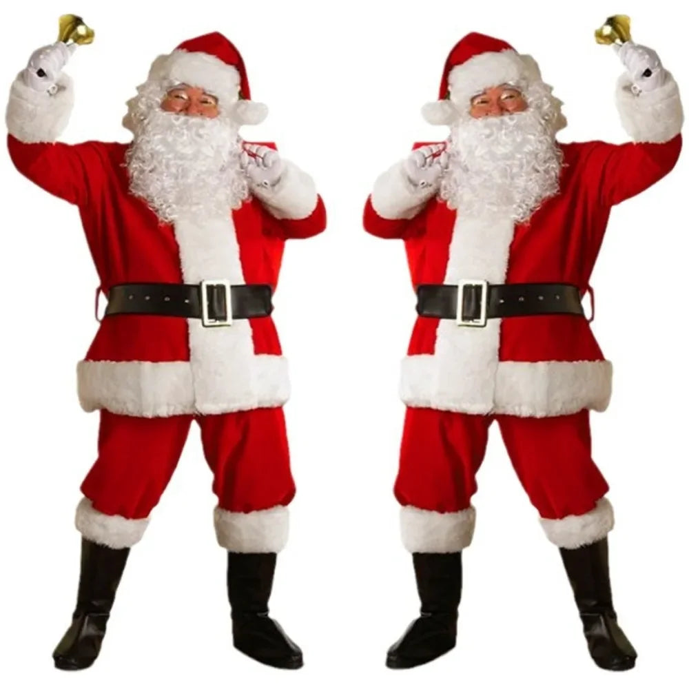 Santa Claus Costume Adult Male Golden Velvet Santa Claus Costume Halloween Performance Costume Anime Cosplay