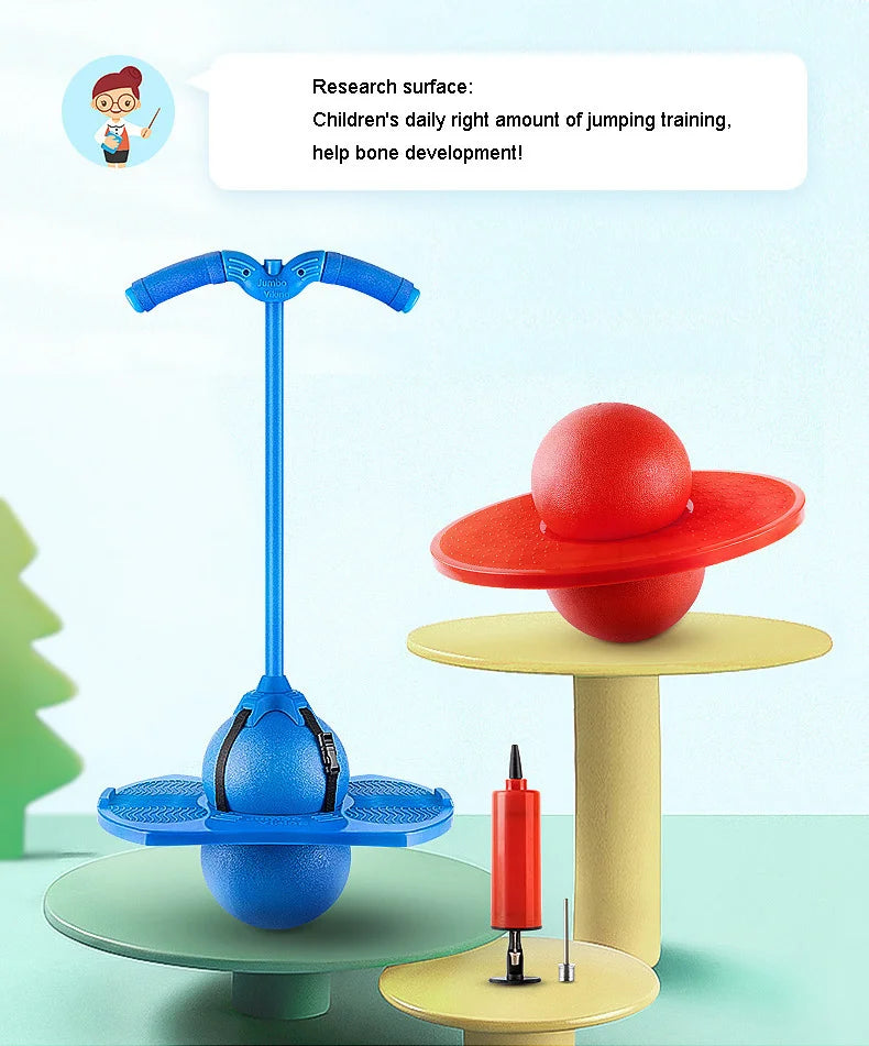 Outdoor Toys Bouncing Ball With Handle Pump Balance Platform Bouncy Jump Pogo Ball For Kids Playground Sports Competition Toy