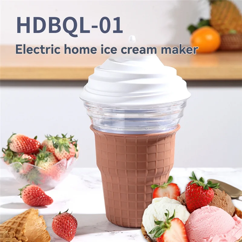 A52Q-Mini Electric Ice Cream Machine Ice Cream Maker Fruit Yogurt Machine Home Smoothie Machine