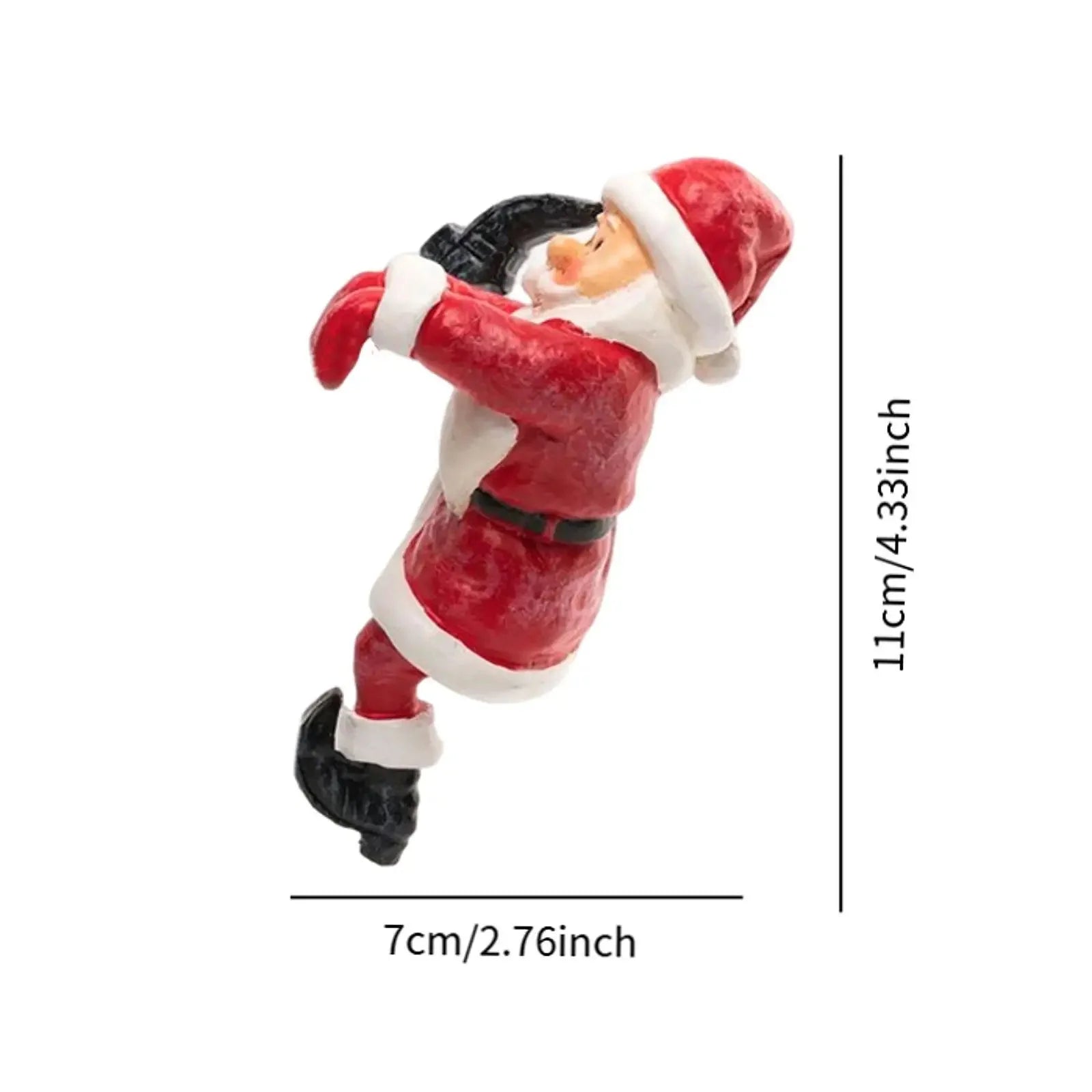 Christmas Santa Statue Claus Snowman Sculpture Flowerpot Vase Wall Hanging Decoration Resin Craft Item Christmas Gift Ornament