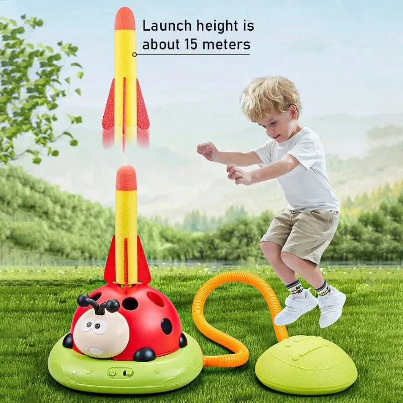 Musical Jump Sports Toys 5 in 1 3 in 1 Toss Ring Game Toy and Shooting Launcher for Kids Ladybug Multifunction Outdoor Machine