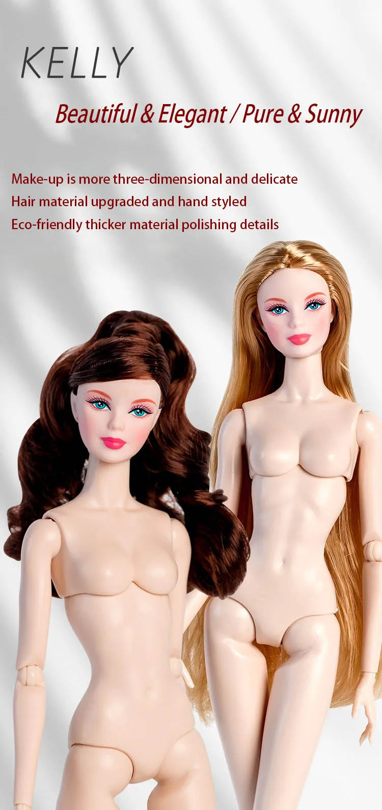 1/6 New Upgraded Fashion Star Supermodel Doll 32cm 12 Joint Movable White Skin Elegant Make-up Trendy Hairstyle DIY Dress Up Toy