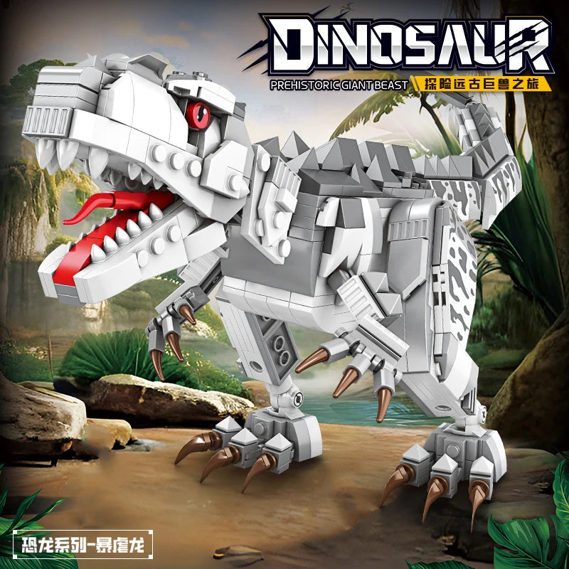Dinosaur World Building Blocks Set Primitive Forest Dinosaur Animals Bricks T-Rex Model Christmas Gift for Boys Girls Kids