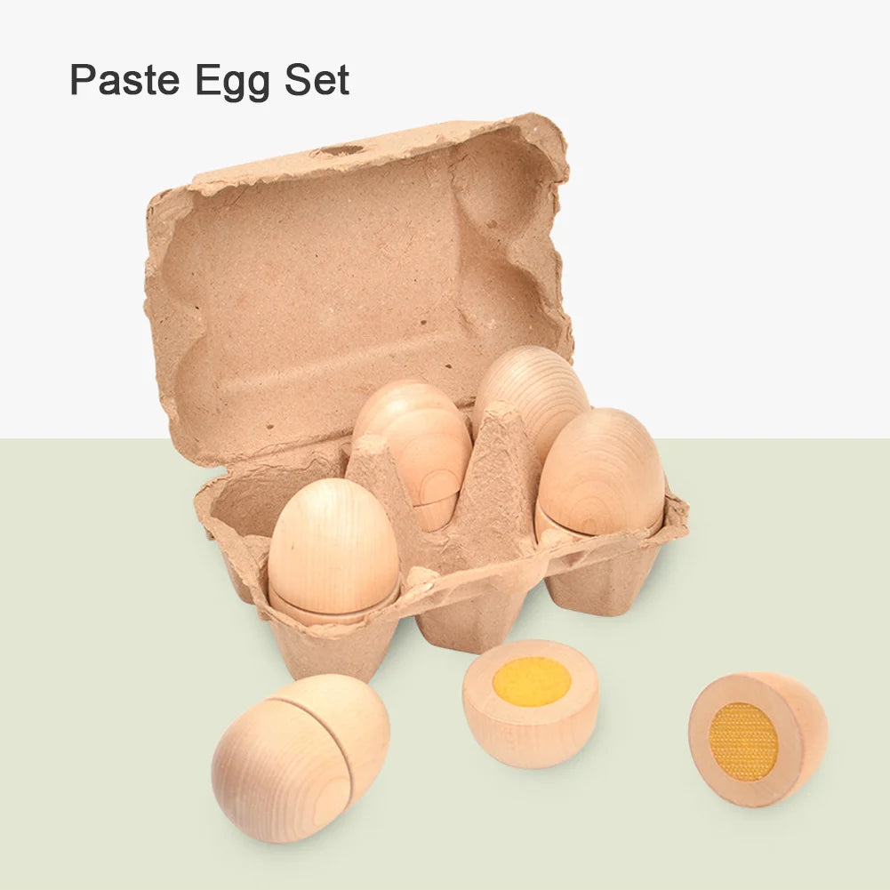Wooden Kitchen Pretend Play Toy Simulation Fruit Vegetable Food Cutting Game Fake Egg Classic Children Role Play Montessori Toys