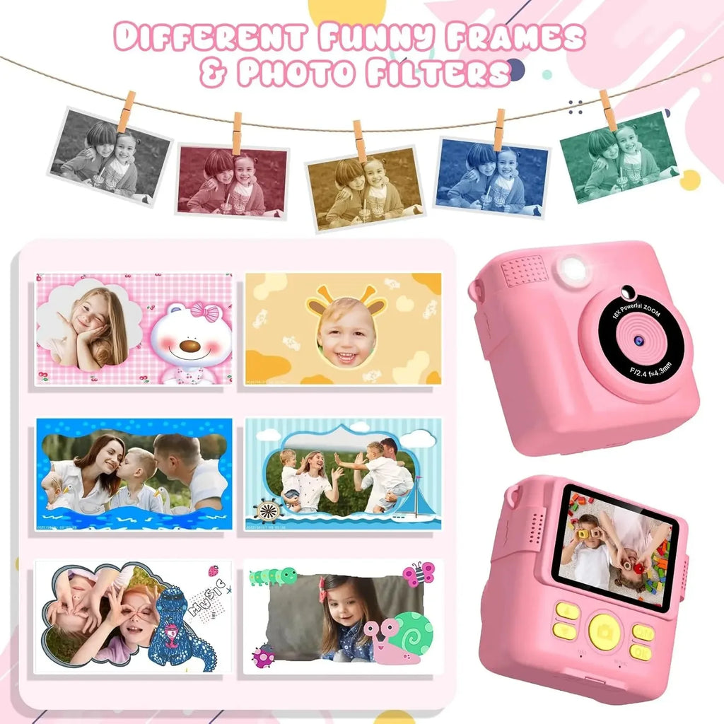 Instant Camera for Kids 2.4" 1080P Video Camera Instant Print Digital Camera with 32GB Card Gift for 3-12 Children's Camera