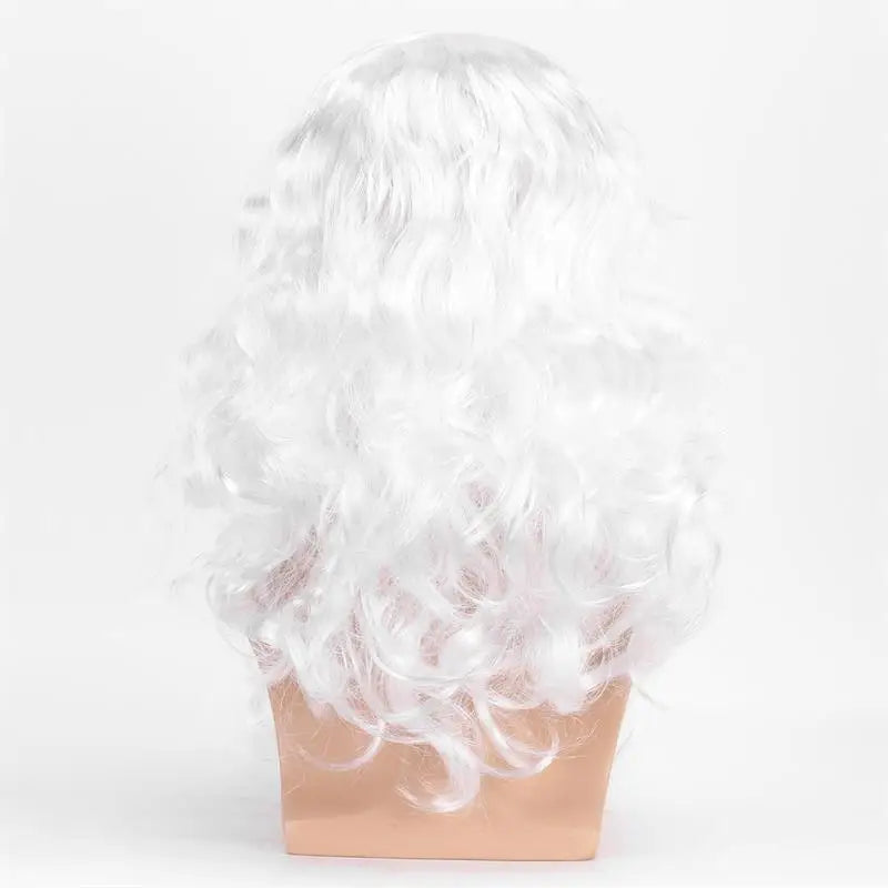 European and American cross-border white long curly hair Santa Claus synthetic wig European and American Santa Claus big