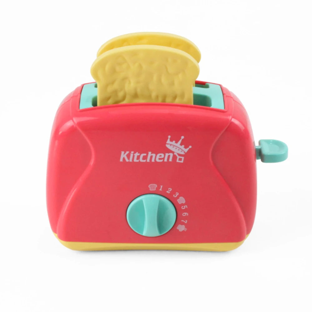 WizKidz Kids Toy Kitchen Utensils Play Set Mixer Blender Toaster Sounds Lights Toddler Accessories for Boys & Girls Kitchen Fun