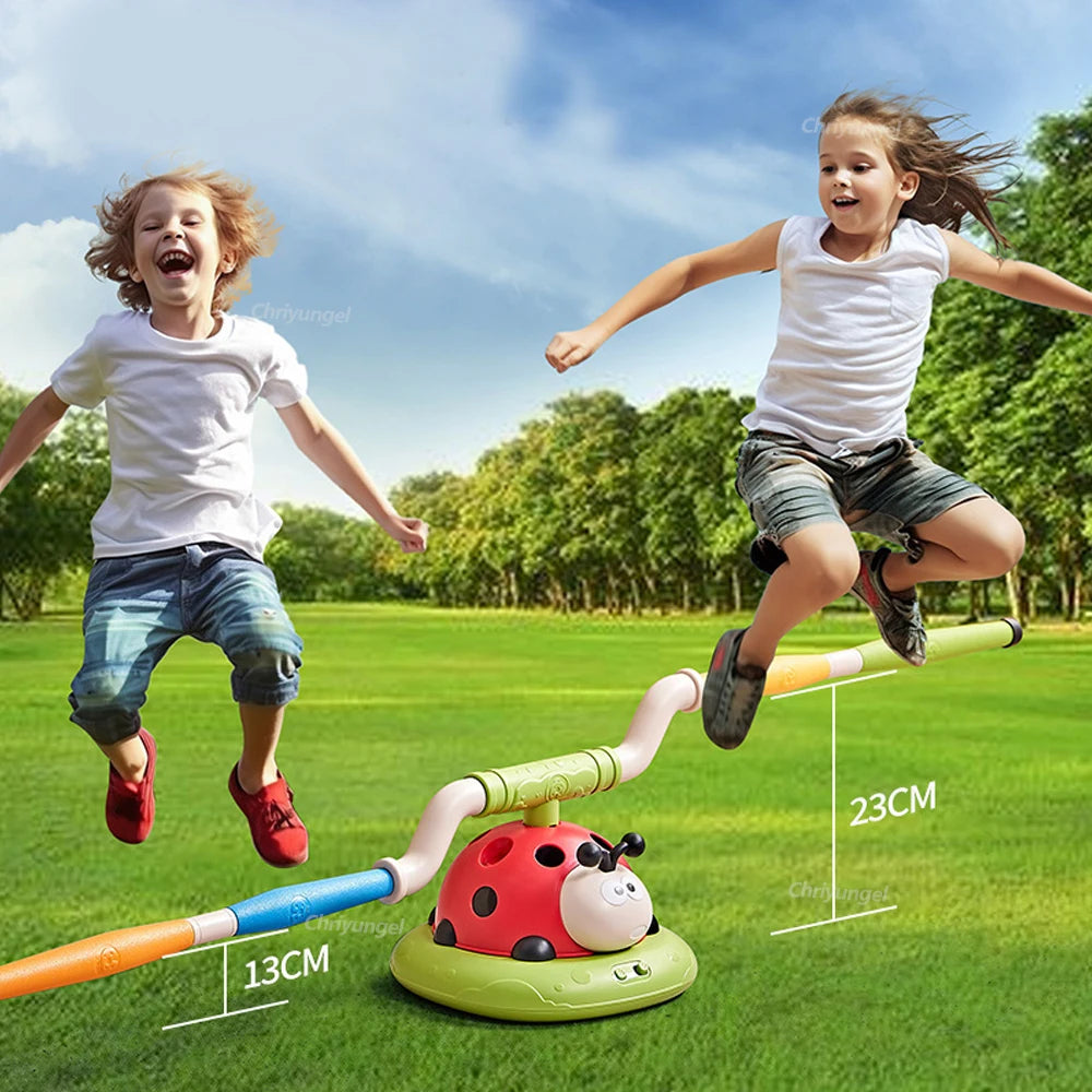 Musical Jump Sports Toys Toss Ring Game Toy and Rocket Launcher for Kids Ladybug Multifunction Outdoor Machine Gifts