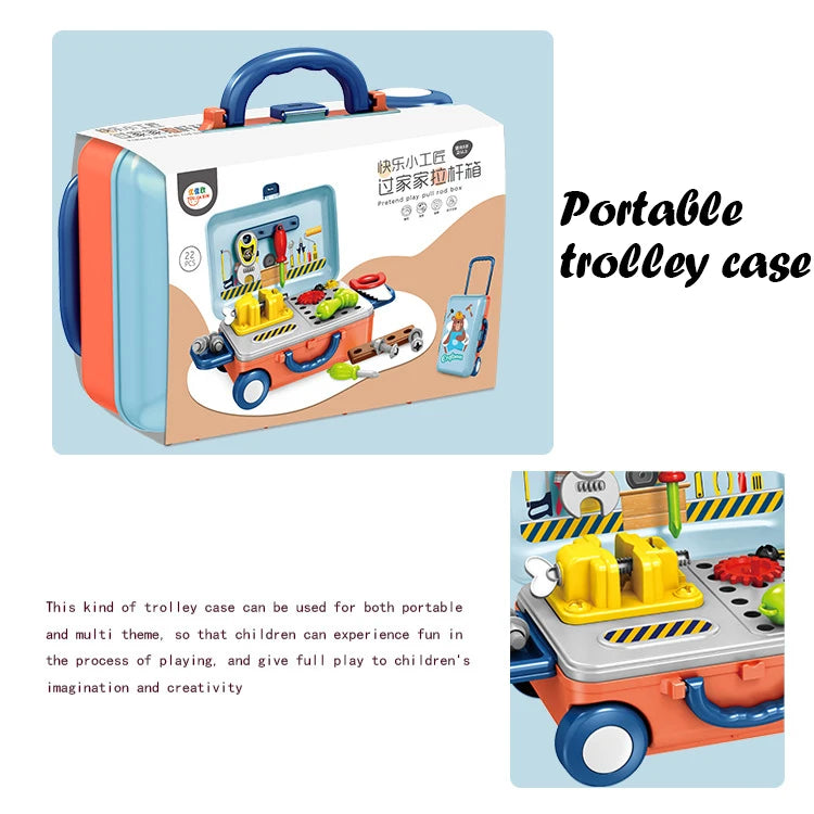 Children's Play House Kitchen Toys Simulation Girls Beauty Portable Tools Kitchen Utensils Tableware Trolley Case Medical Kit