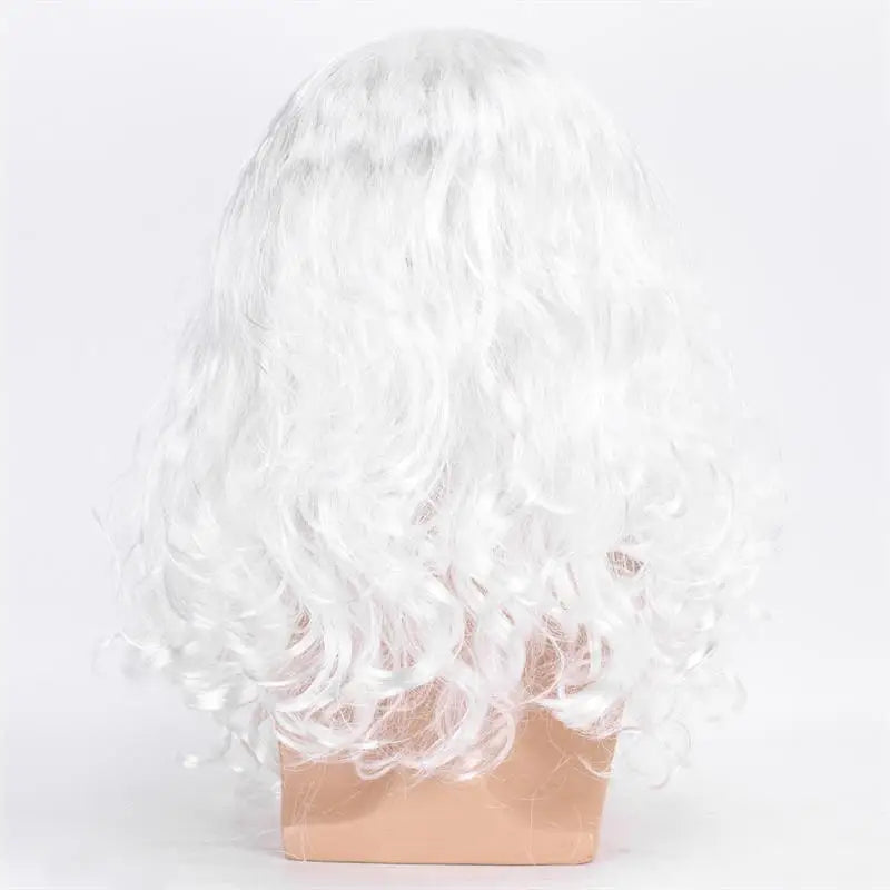 European and American cross-border white long curly hair Santa Claus synthetic wig European and American Santa Claus big