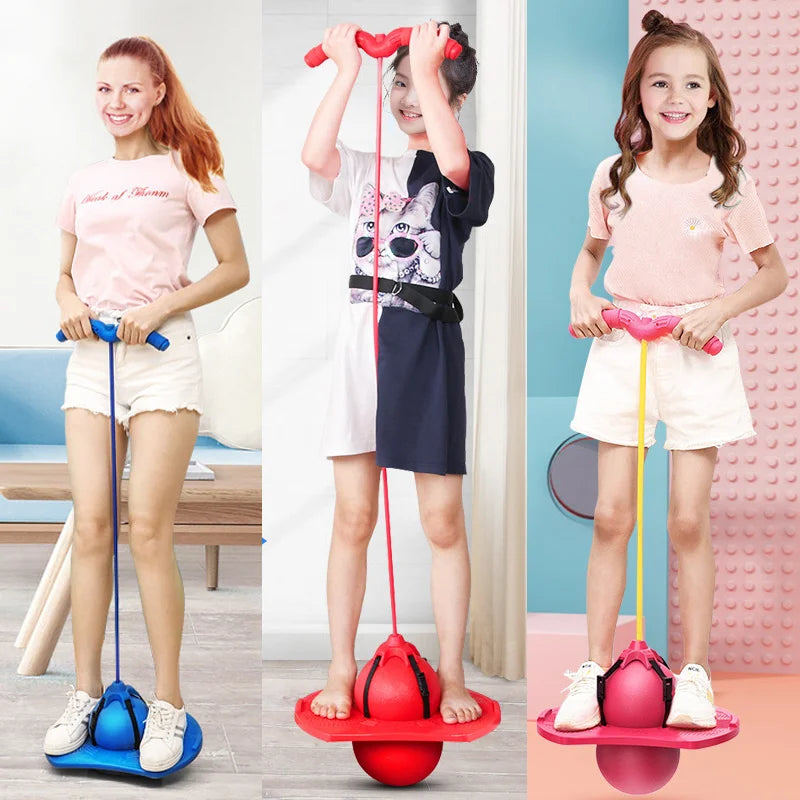 Outdoor Toys Bouncing Ball With Handle Pump Balance Platform Bouncy Jump Pogo Ball For Kids Playground Sports Competition Toy