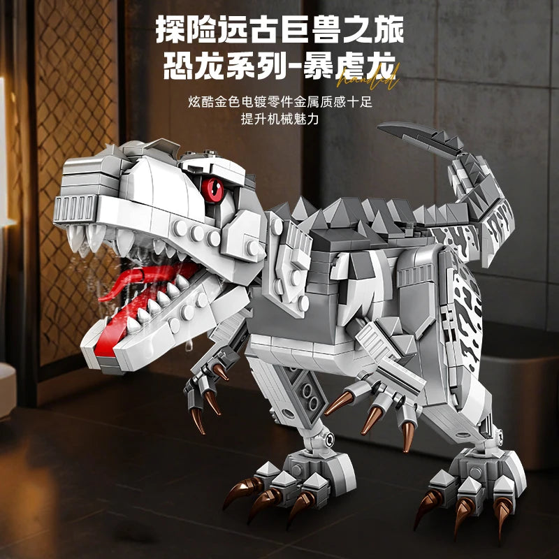 Dinosaur World Building Blocks Set Primitive Forest Dinosaur Animals Bricks T-Rex Model Christmas Gift for Boys Girls Kids