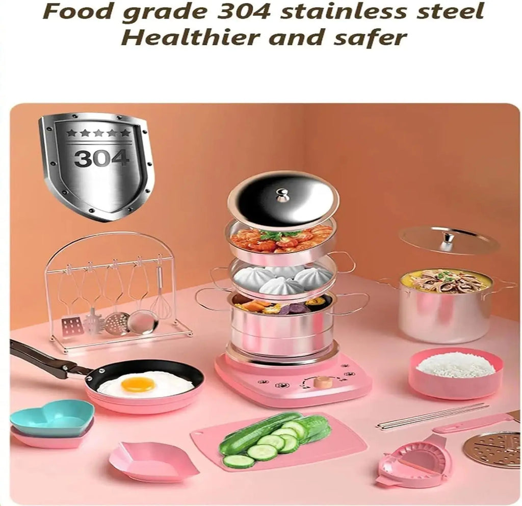 Funny Kitchen Toys Girl Can Cook Mini Kitchen Items Real Cooked Family Toy Set Birthday Gift Girl Toys Kitchen Accessories