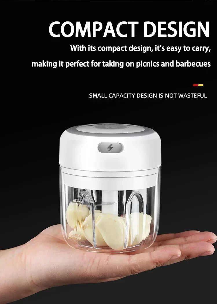 Baby food processor, garlic puree machine, USB charging electric garlic grinder, mini garlic puree machine, household use