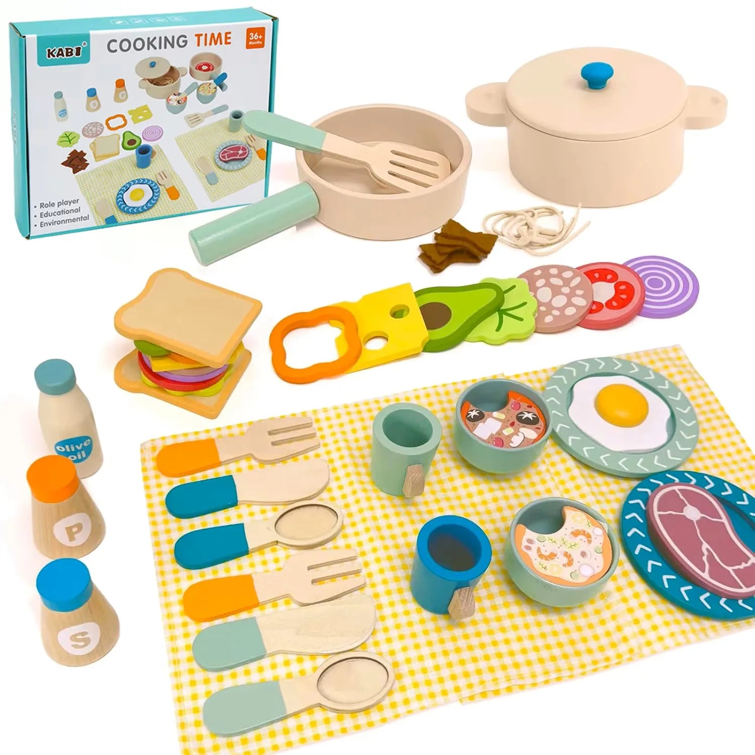 Simulation Wooden Kitchen Toys Mini Chef Kitchenette Play Role Game Early Educational Toys for Pretend Cooking For Kids Age 3+