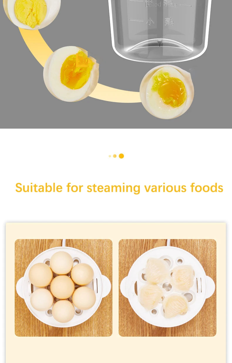 Electric Egg Cooker Steamer Boiler for 14 Eggs Two Layer Soft Medium Hard Boiled Egg Maker with Auto Shut Off Kitchen Appliance