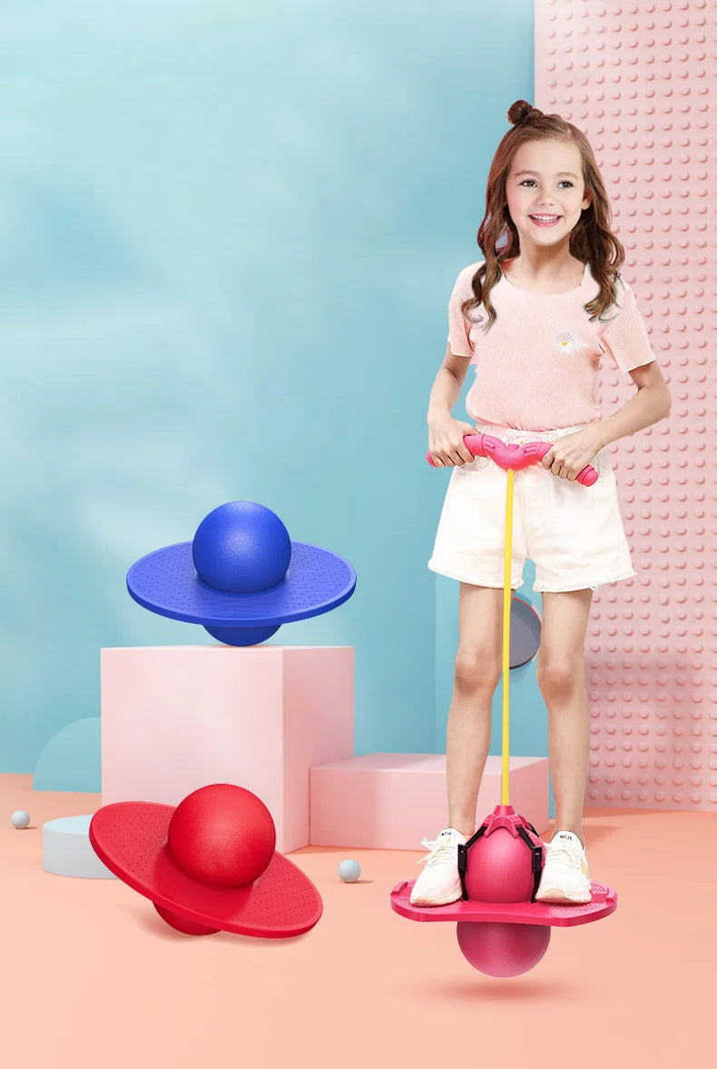 Outdoor Toys Bouncing Ball With Handle Pump Balance Platform Bouncy Jump Pogo Ball For Kids Playground Sports Competition Toy