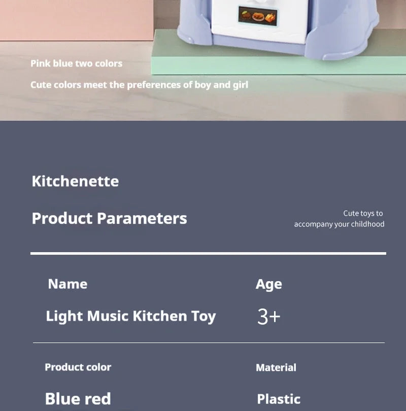 Simulated Kitchen Toys  Kitchenware Lighting and Sounds Cooking Game Set Children Fun Educational Toy Educational Toy