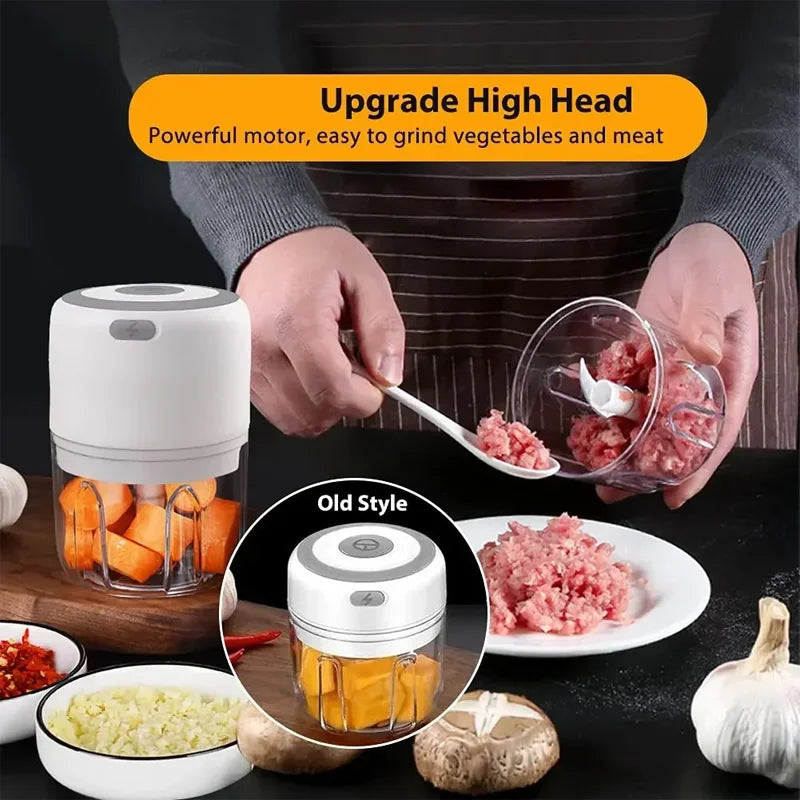 Baby food processor, garlic puree machine, USB charging electric garlic grinder, mini garlic puree machine, household use