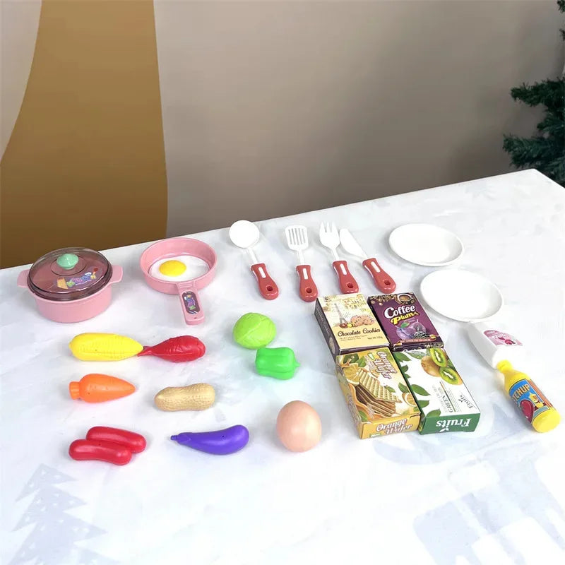 Simulated Kitchen Toys  Kitchenware Lighting and Sounds Cooking Game Set Children Fun Educational Toy Educational Toy